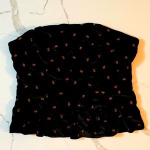 Free People Top embroidered Strapless L